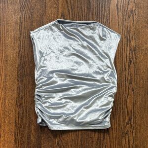 Abercrombie & Fitch Velour Silver/Blue Tank Top
